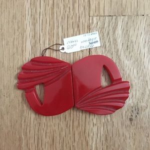 Vintage Red Art Deco Buckle